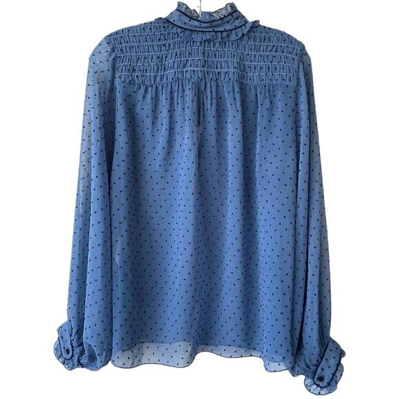 SANDRO Woman Blouse  Dotted Swiss high-neck top Coquettecore  Size 4 - Picture 6 of 11